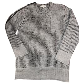 Jersey Iro de lana gris oscuro con cremallera en el hombro