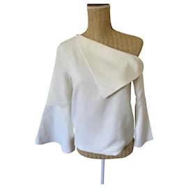 Top Asos con Cuello Asimétrico Crema