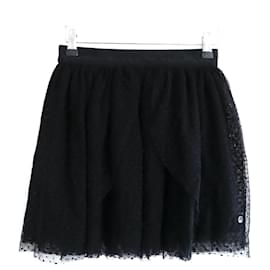 Dior Girl's Black Polka Dot Tüll Lagenrock