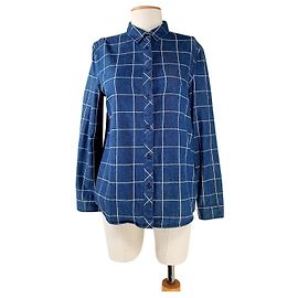 Le Mont Saint Michel Top Shirt aus Baumwolle Blau