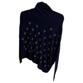 Pinko Blue Cashmere and Wool Asymmetric Jumper