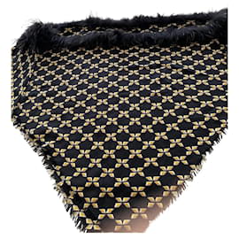 Fendi Wollschal mit Fuchspelz