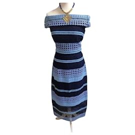 Ted Baker Kleid mit schulterfreiem Ausschnitt Blau