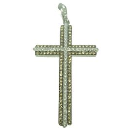 Autre Marque Collana con Pendente Croce Franco Pianegonda Oro Bianco
