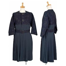 *[Comme des Garçons] tricot COMME des GARCONS Abrigo plisado de jacquard brillante intercambiable
