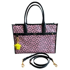 Borsa tote Versace LaGreca in tessuto multicolore