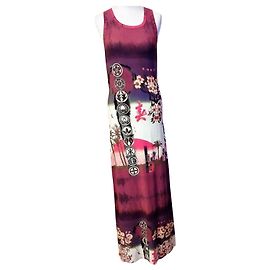 Vestito Jean Paul Gaultier Japan Tribute Rosso Viscosa 38