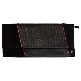 Pochette Cesare Paciotti in camoscio e pelle di serpente