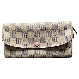 Louis Vuitton Emilie Wallet Damier Azur Pink