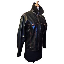 Jean Paul Gaultier GAULTIER JEAN PAUL VESTE JACKET PVC MARTINGALE SURPIQURES RED T XL OU T 46