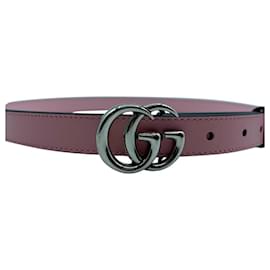 Cinturón Gucci G Buckle de cuero rosa 80 cm