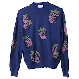 Acne Studio Maglione Koray Fruit-Jacquard in acrilico blu