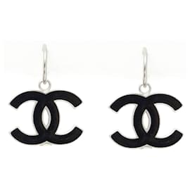 Chanel XL NERO CC SU CERCHI D'ARGENTO