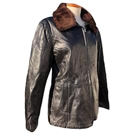 Lederjacke mit abnehmbarem Pelzkragen von Bally