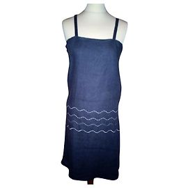 Agnès b. AGNES B GEWELLTES LEINENKLEID KLEID T 36