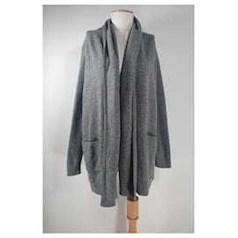 Ralph Lauren Strickjacke Grau Wolle Größe L