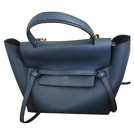 Mini borsa Céline Belt navy in pelle di vitello