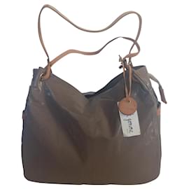 Jack Levant Ligne Light Tote Bag Beige Leinen Leder - Autre Marque