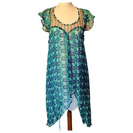 VESTIDO ANTIK BATIK VESTIDO FOLK DELICE forrado SARTENES DE SEDA NOCHE TS O T 36/38