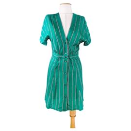 Sessun Kleid Menthol Streifen aus Viskose
