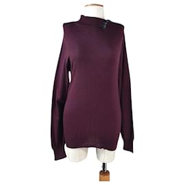 Patrizia Pepe Merino Wollpullover Dunkelrot