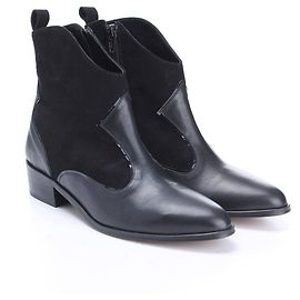 Carel Carol Black Leather Ankle Boots