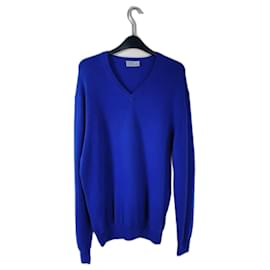 Max Tonso Kaschmirpullover blau V Ausschnitt XL - Autre Marque