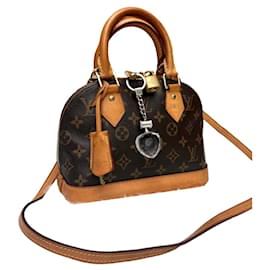 Borsa a mano Louis Vuitton Alma Marrone in cotone