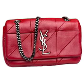 Sac à main Yves Saint Laurent rouge en coton
