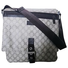 Gucci GG Supreme Cartella in pelle beige