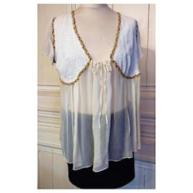 BLUSA ANTIK BATIK FOLK PIZZO IN VOILE DI SETA TM O T 44/46