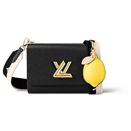 Borsa Louis Vuitton Twist MM in pelle Epi nera