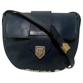 Sac Yves Saint Laurent en cuir bleu marine