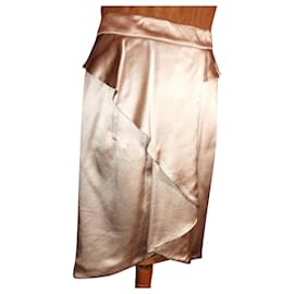 KENZO GONNA GONNA PURA SETA TULIPANO DRAPPEGGIATO MARTINGALA NUDE MORDOré T40/42 - Kenzo