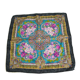 Leonard Fiori Viola Foulard Foulard Seta Quadrato Multicolore Fiori Viola