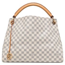 Borsa Louis Vuitton Artsy MM in Pelle Bianco Grigio