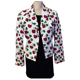 MOSCHINO JACKE LIPPEN ESSEN MICH 3 KNÖPFE MEHRSEITIG HIMBEERHERZEN T 42