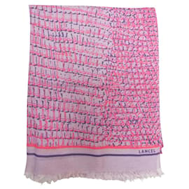 Sciarpa Lancel Rosa Viola Prugna Cachemire Modal