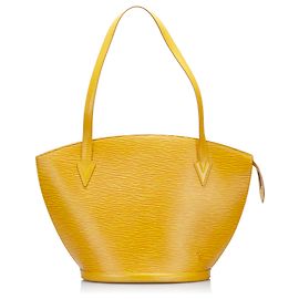 Cinturino lungo Louis Vuitton giallo Epi Saint Jacques PM
