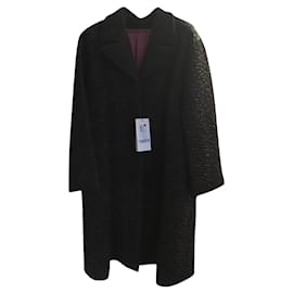 Abrigo Gucci Runway con ribete de visón negro