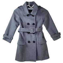 Christian Dior Grauer Wollmantel Mädchen 5 Jahre