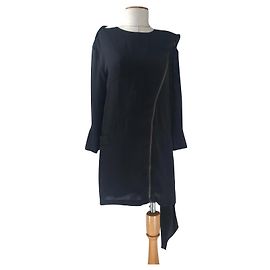 Abito Acne Guerre Crepe Aviator con zip davanti Nero