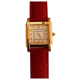 Autre Marque Pellegrin Uhr vergoldet und Stahl Creme
