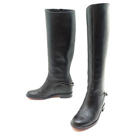 ZAPATOS CHRISTIAN LOUBOUTIN BOTAS CATE 35.5 BOTAS DE PIEL NEGRA ZAPATOS