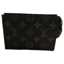 Petite trousse Louis Vuitton marron en toile