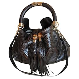 Gucci Indy Python Handtasche Braun Exotisches Leder