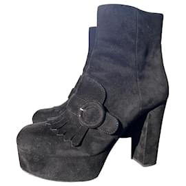 Stivaletti Prada in camoscio nero