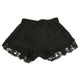 IRO Dainie Black Fabric Lace getrimmte Sommershorts Hosengröße 38