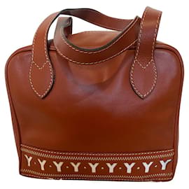 Sac à main Yves Saint Laurent en cuir caramel