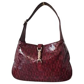 Gucci Jackie Rucksack Dunkelrot Lackleder